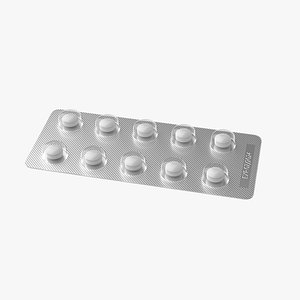 3D Blister pack with pills model
