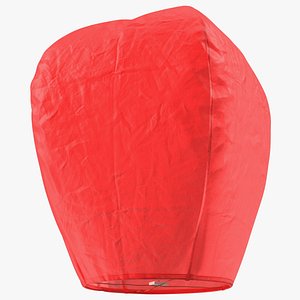 3D model Sky Lantern Red Color