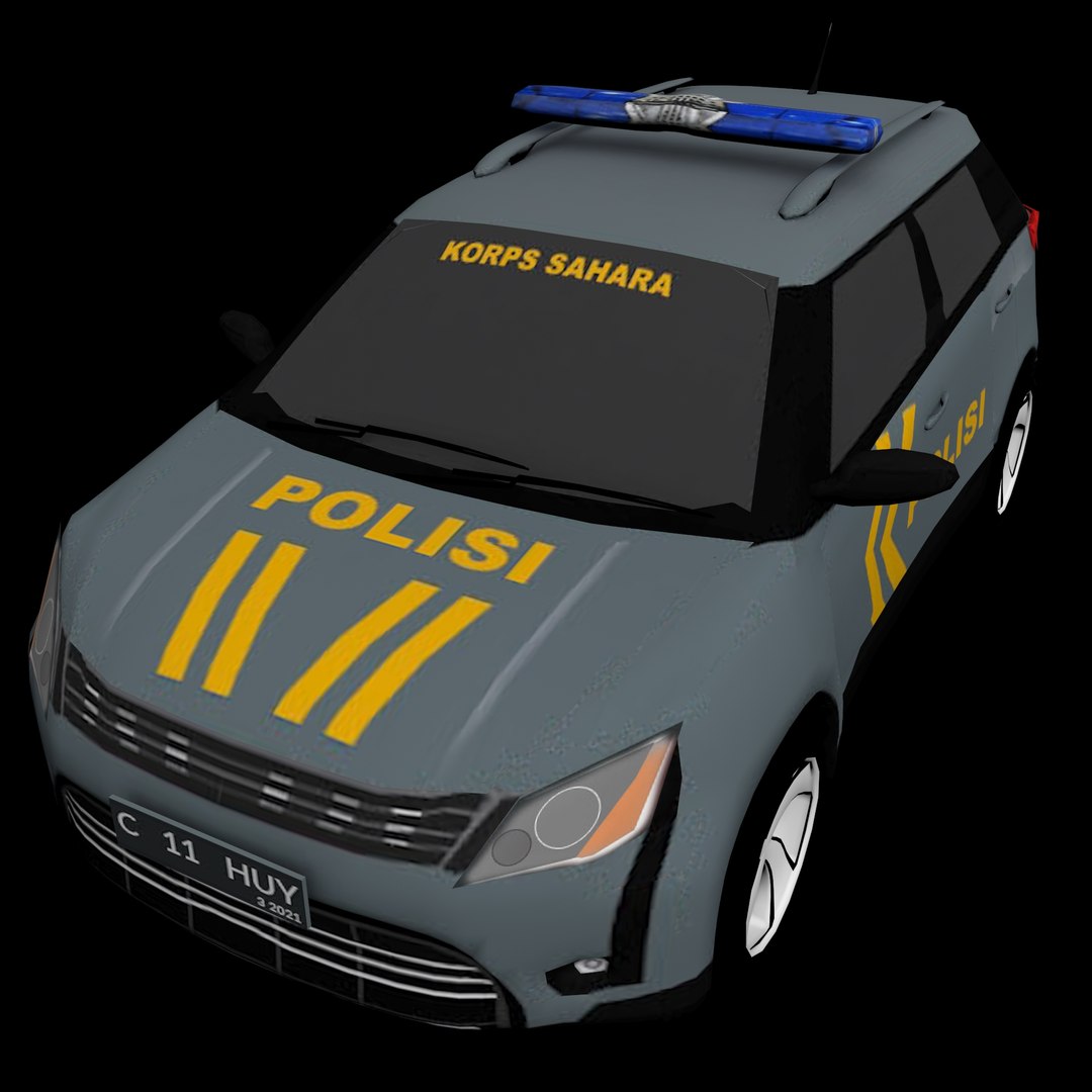 3D Model Low Poly Police Car With Baked Texture - TurboSquid 2209030