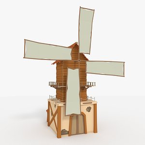 windmill building 3D model