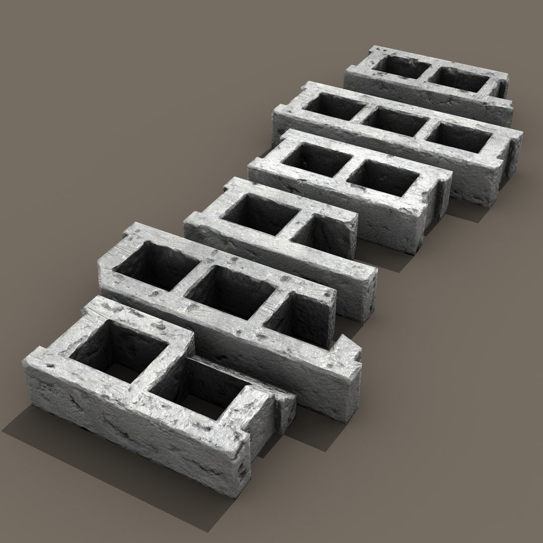 Cinder Block Set 3d Lwo