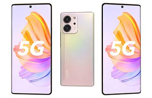 3D Honor 8 SE Pink Low Poly