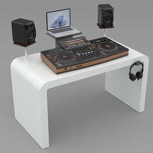 Pioneer Portable DJ Booth White 3D model