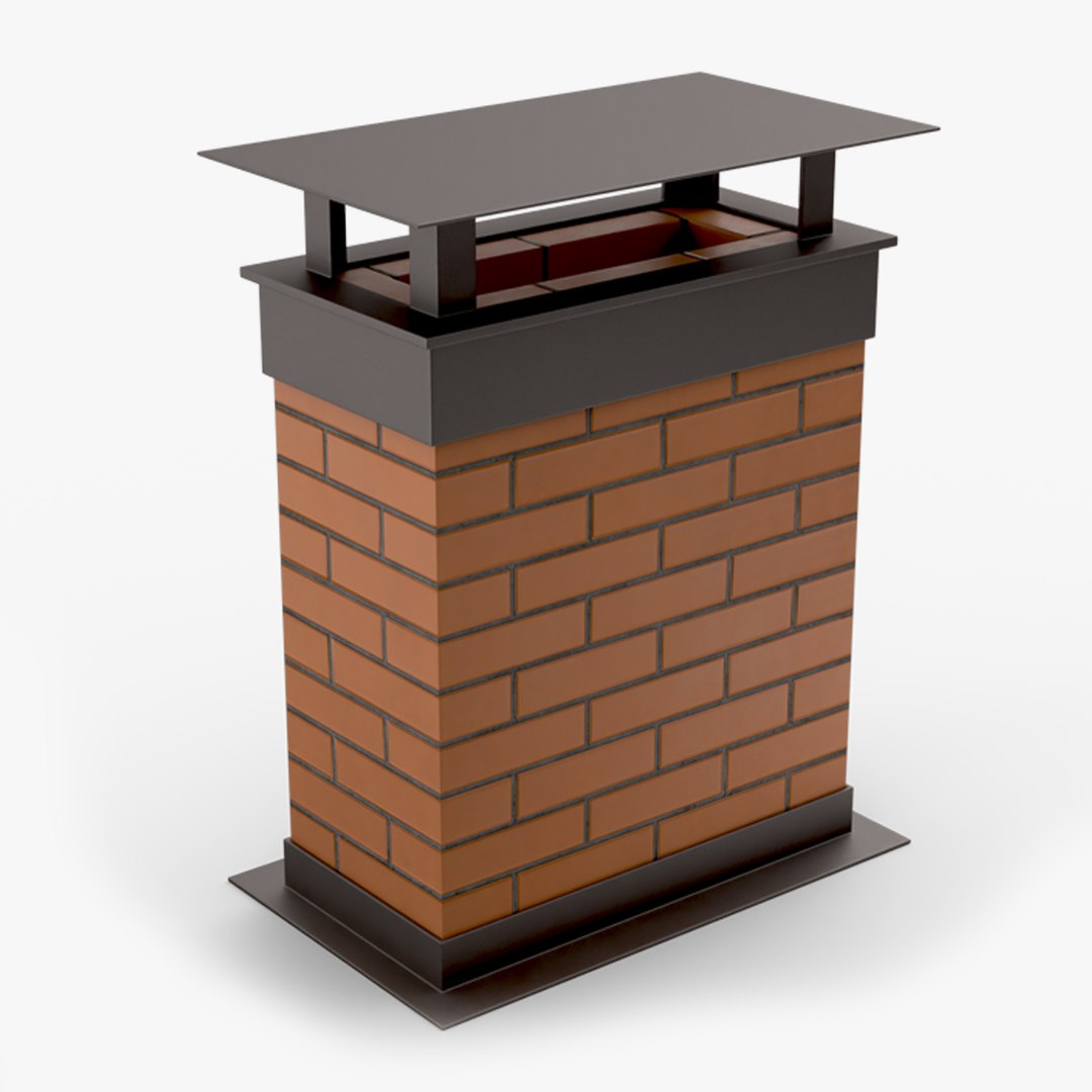 Rectangular Brick Chimney 3D model preview