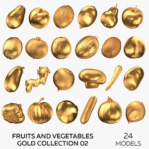 Fruits and Vegetables Gold Collection 02 - 24 models 3D model