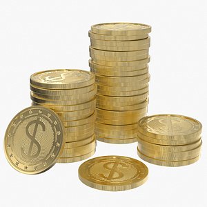 Dollar Gold Coin Stack 5