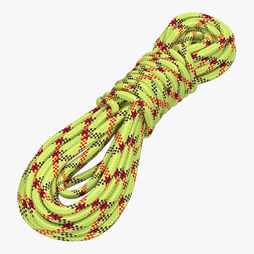 Rock Climbing Rope Green 3D model preview