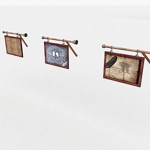 3d model hanging sign