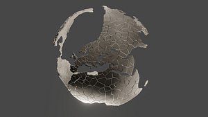 Broken earth sci-fi planet