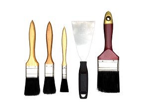 3d model painting brush scraper