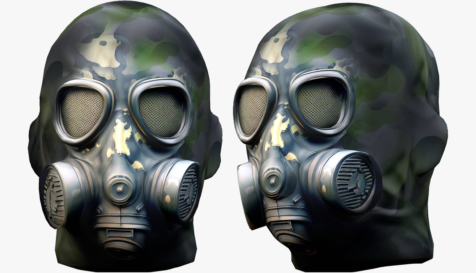 3d Gas Mask Helmet Military Combat Turbosquid 2028736