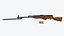 SKS Halbautomatisches Gewehr Low-Poly PBR