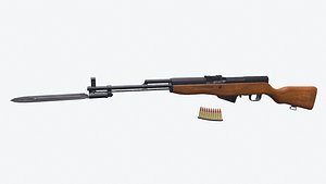 SKS Semi-automatic Rifle Low-poly PBR