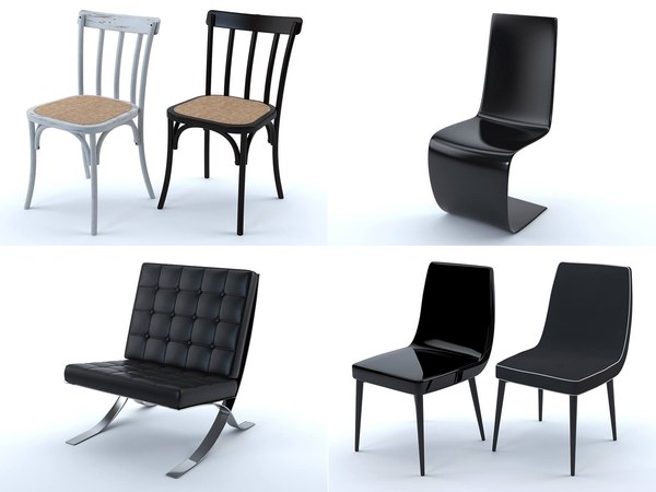 chairs lounge leather 3D model