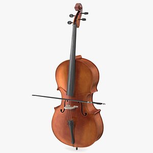 cello instrument bow 3D model
