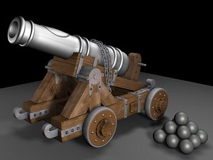 3d model ships cannon