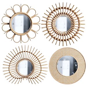 Rattan mirror set 3D model