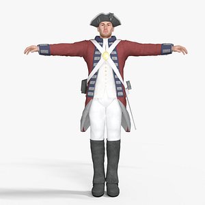 American Revolution soldier Low-poly 3D model
