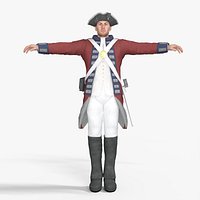 American Revolution soldier Low-poly 3D model