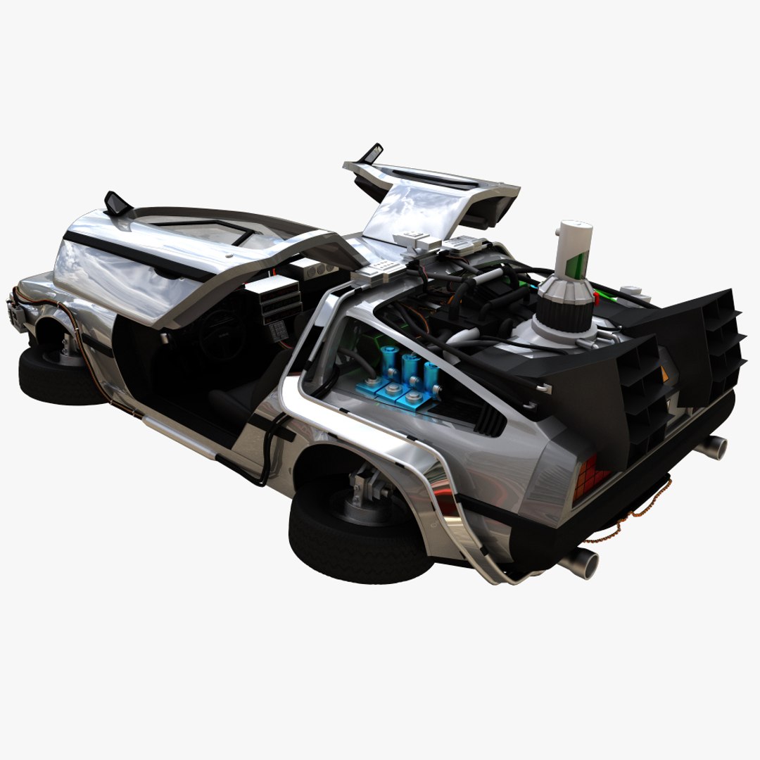 delorean time machine 3d max