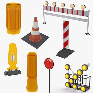 3D Traffic Warning Signs II model