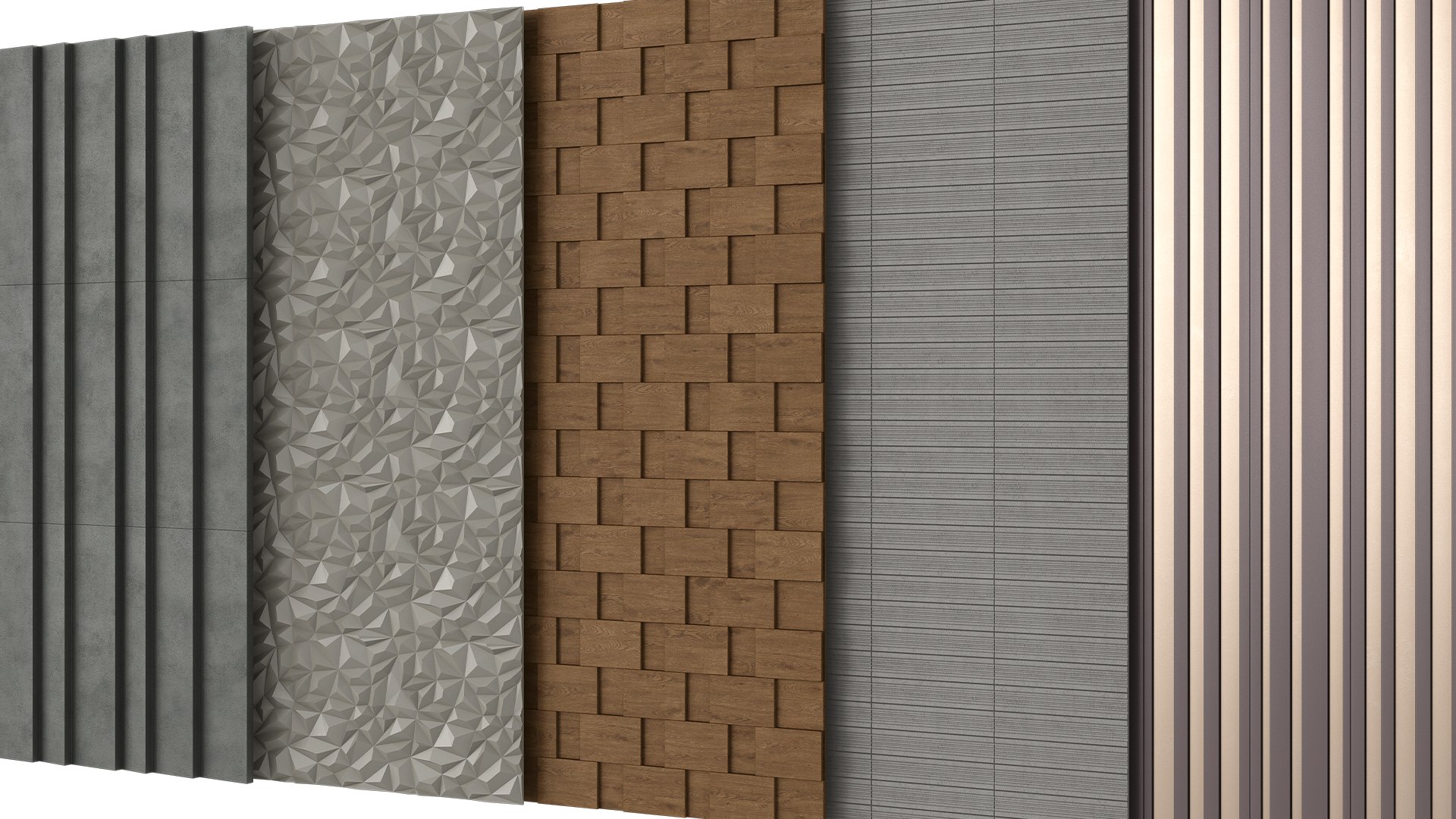 3D Wall Panel Set 01 Model - TurboSquid 2081789