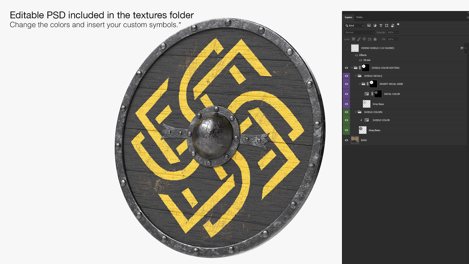 3D Viking Shield V2 Design 1 Model - TurboSquid 2285243