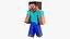 Collection de modèles 3D Minecraft Steve Zombie Skeleton Spider Survival Rigged, prêts pour le jeu en 4K PBR