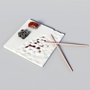sushi plate 3D
