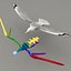 rigged flying seagull 3d max