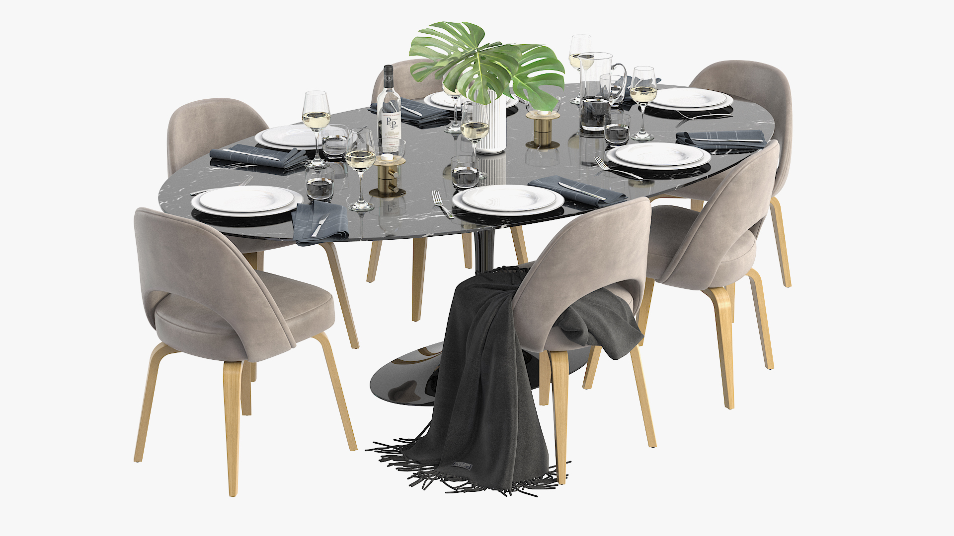 Saarinen Knoll Oval Dining Table 3D Model - TurboSquid 1562441