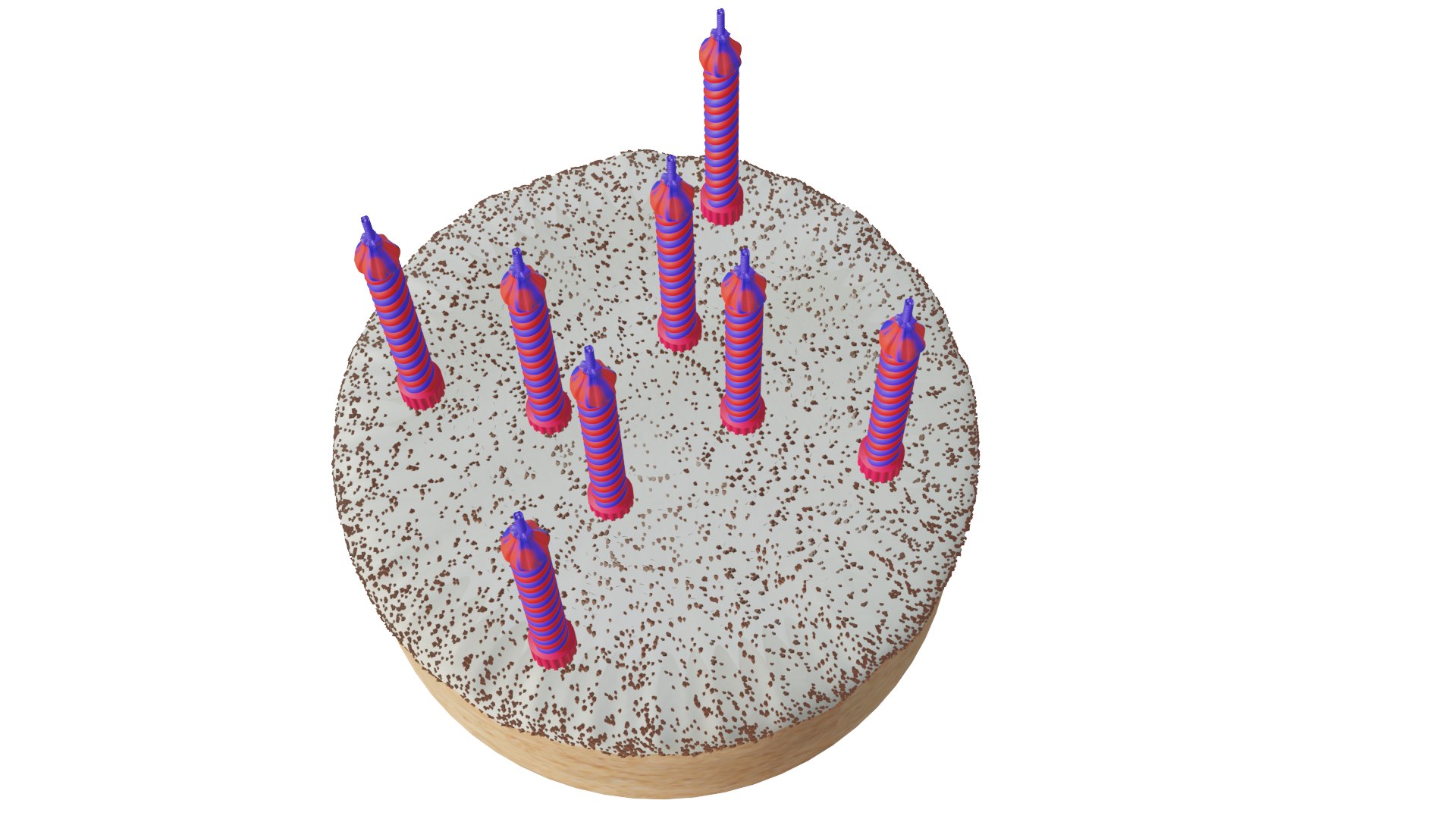Birthday Cake With Candles 3D Model - TurboSquid 1847282