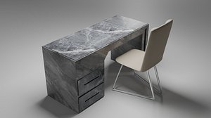 3D Modern Desk Low Poly with PBR Textures
