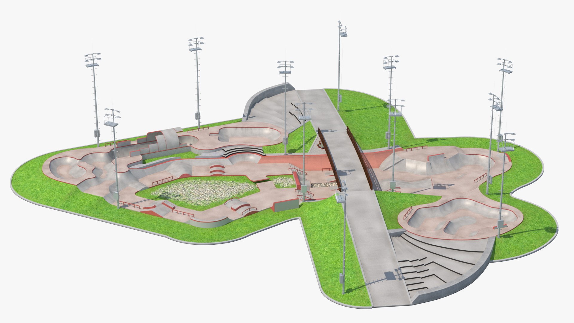 Skateboard Park 3D model preview