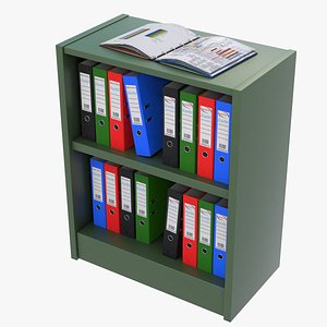 3D model Metal Office Cabinet with Office Files