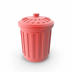Recycle Bin Red 3D model
