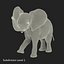 3d model baby elephant rigged