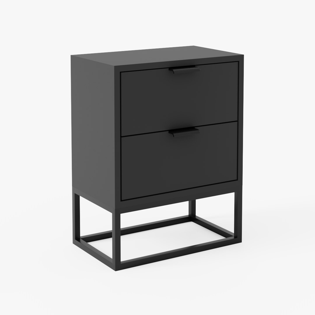Nightstand Dark Gray 3D model TurboSquid 1820115