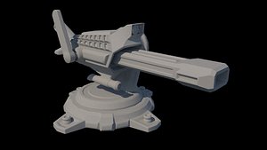 sci-fi ground small laser 3D model