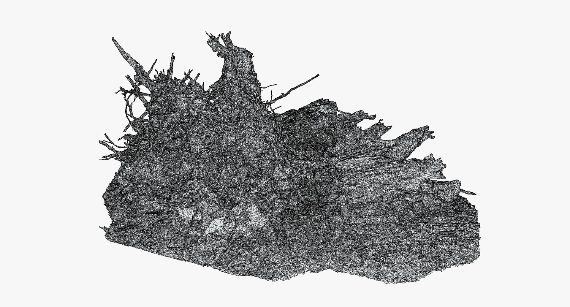 Tree Uprooted Dry Stump Roots 3D Model - TurboSquid 1945055