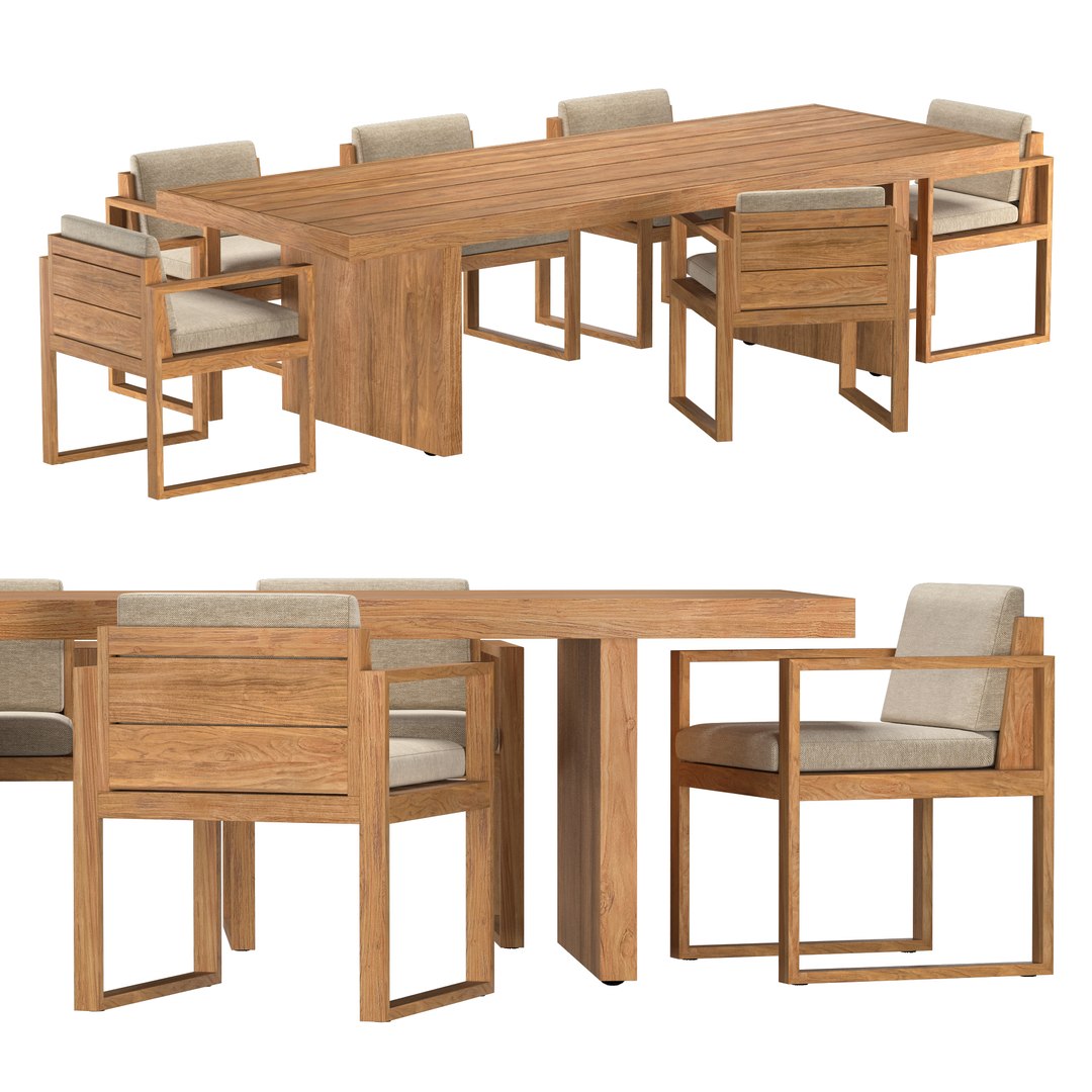 CAPE TOWN TEAK Dining Group 3D Model - TurboSquid 2056850