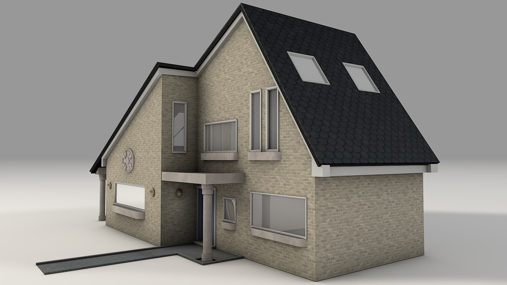 3d C4d Housing Rustic