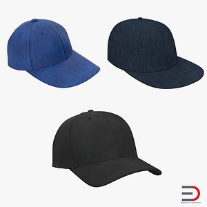 baseball hats 3d max