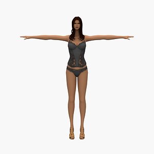 Barbie Doll Swimsuit T-pose 3D