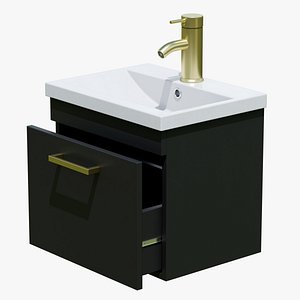 Modern Bathroom Vanity Cabinet with Integrated Sink