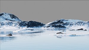 Snow Sunshine Icelandic Landscape Aerial View of Naphegy Mountains Greenland Winter Speed Natural Gl 3D model