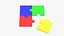 3D 2x2 jigsaw puzzle pieces