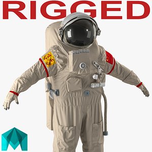 Chinese Space Suit Feitian Rigged for Maya 3D Model