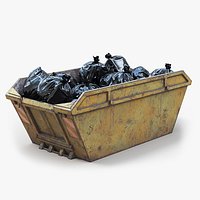 Skip Bin With Debris