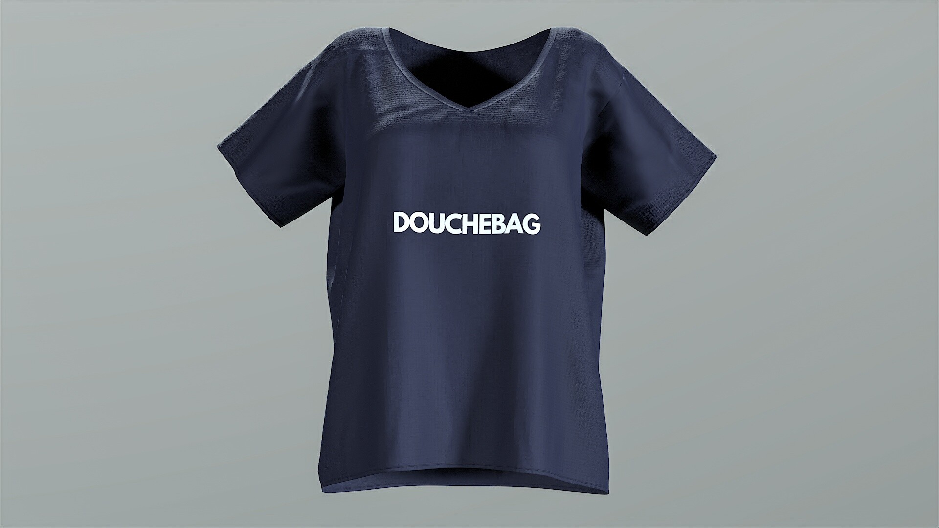 Douche Bag Neck Tshirt Female 3D Model TurboSquid 2128478
